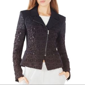 BcbgMaxAzria Black Boe Lace Moto Jacket
